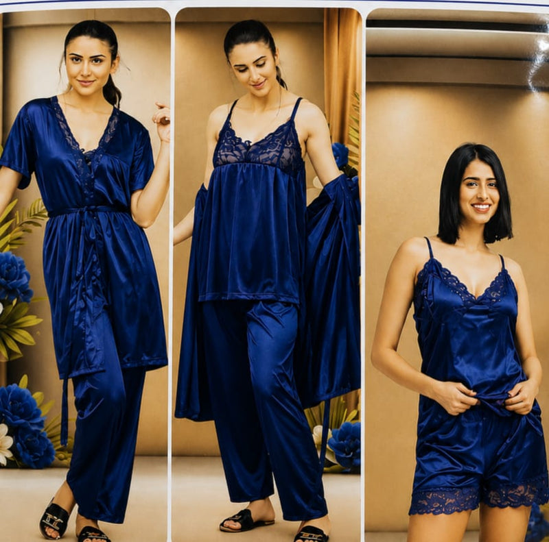 Luxury 5-Pcs Silk Night wear for Women